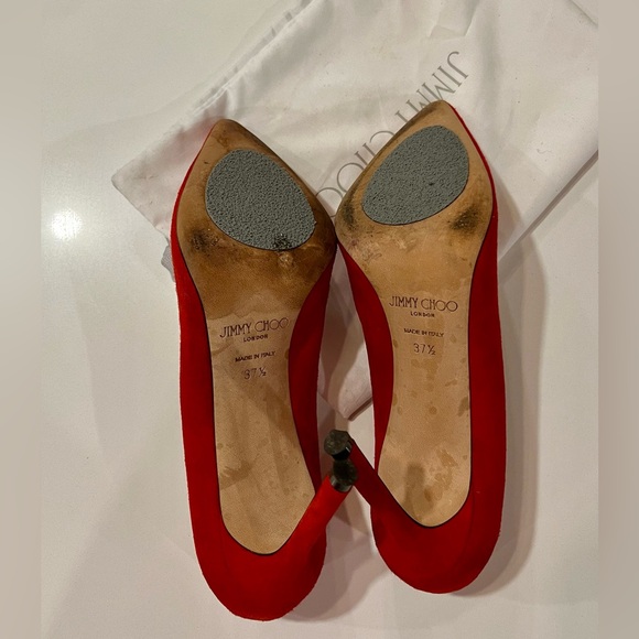 ❤️ Jimmy Choo Romy 100 red suede pumps - Picture 6 of 6